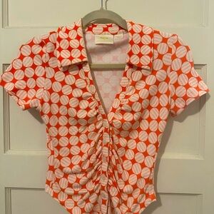 Anthropologie Ruched Blouse by Maeve